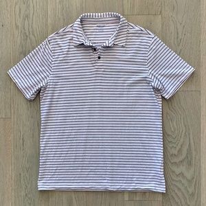 Fairlane men’s striped polo shirt, size L - pima cotton performance short sleeve